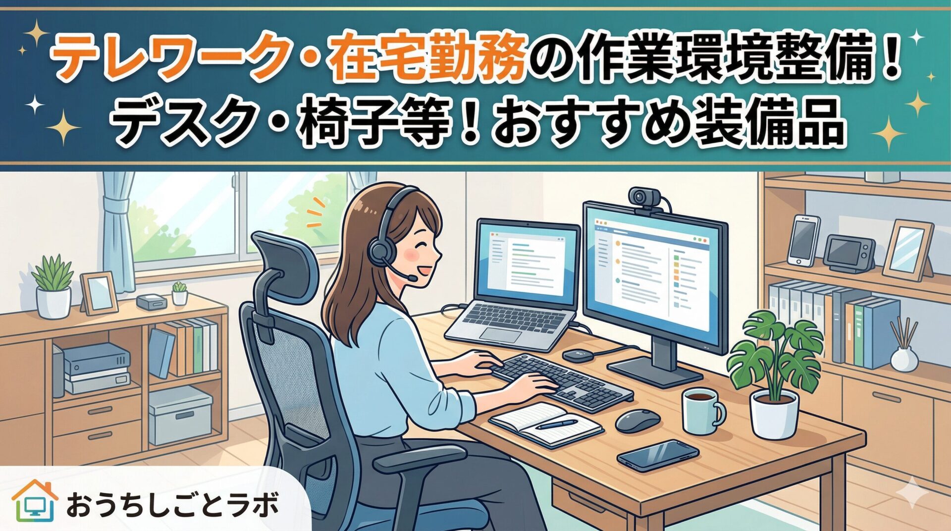 テレワーク・在宅勤務の作業環境整備！デスク・椅子等！おすすめ装備品