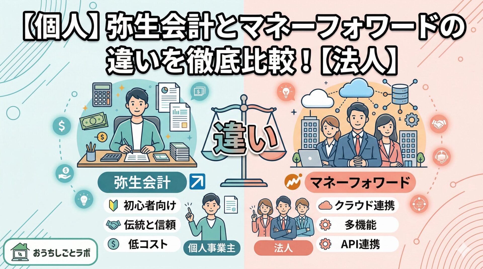 【個人】弥生会計とマネーフォワードの違いを徹底比較！【法人】