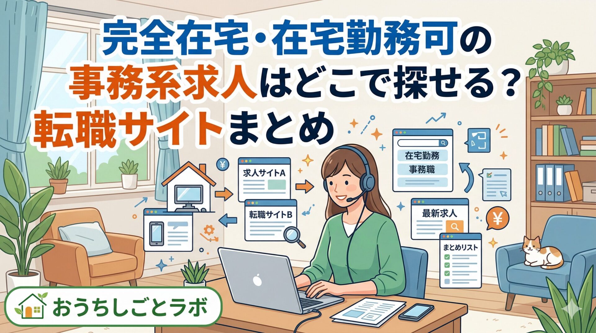 完全在宅・在宅勤務可の事務系求人はどこで探せる？転職サイトまとめ